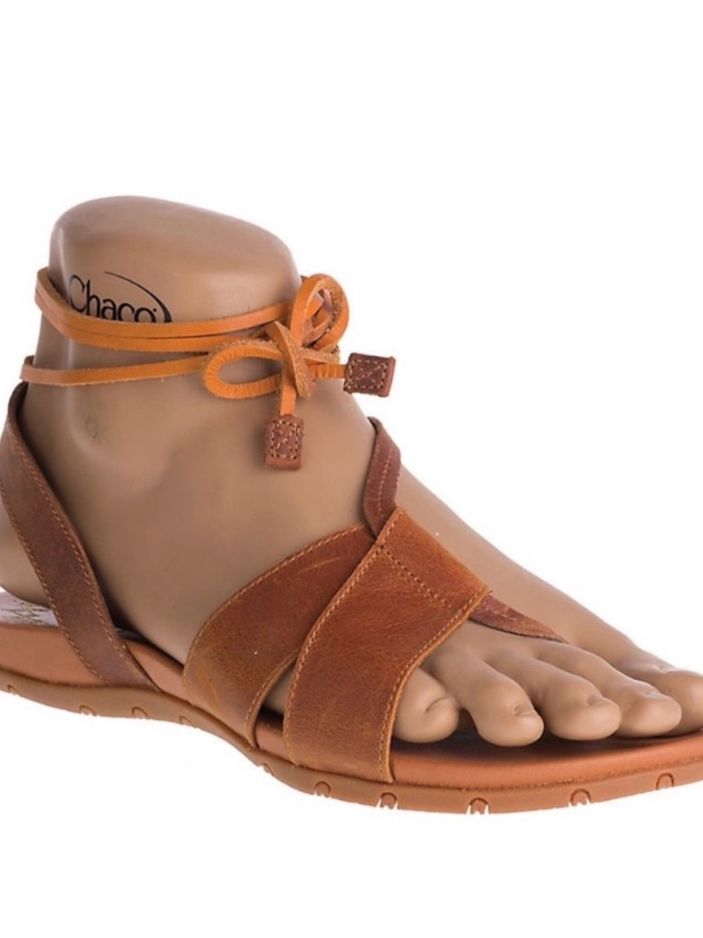 Chaco Women’s Sage Gladiator Sandals Size 8 Maple Brown Leather Lace-Up Flats